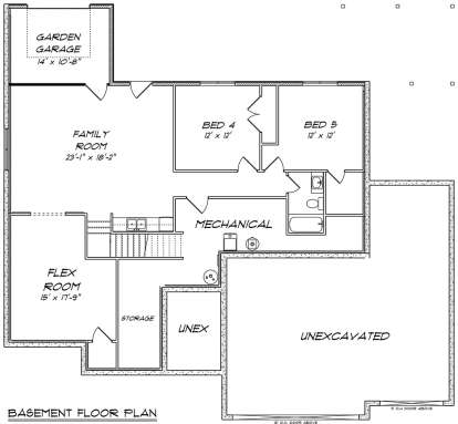 Basement FloorPlan for House Plan #5678-00009