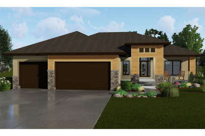 Prairie House Plan #963-00324 Elevation Photo