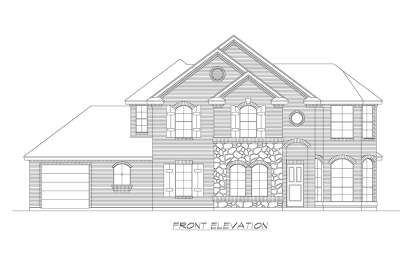 European House Plan #5445-00340 Elevation Photo