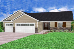Ranch House Plan #5678-00010 Elevation Photo