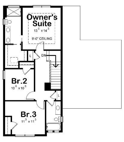 Upper 2nd floor for House Plan #402-01561