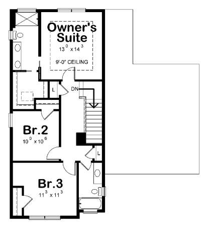 Upper 2nd floor for House Plan #402-01562