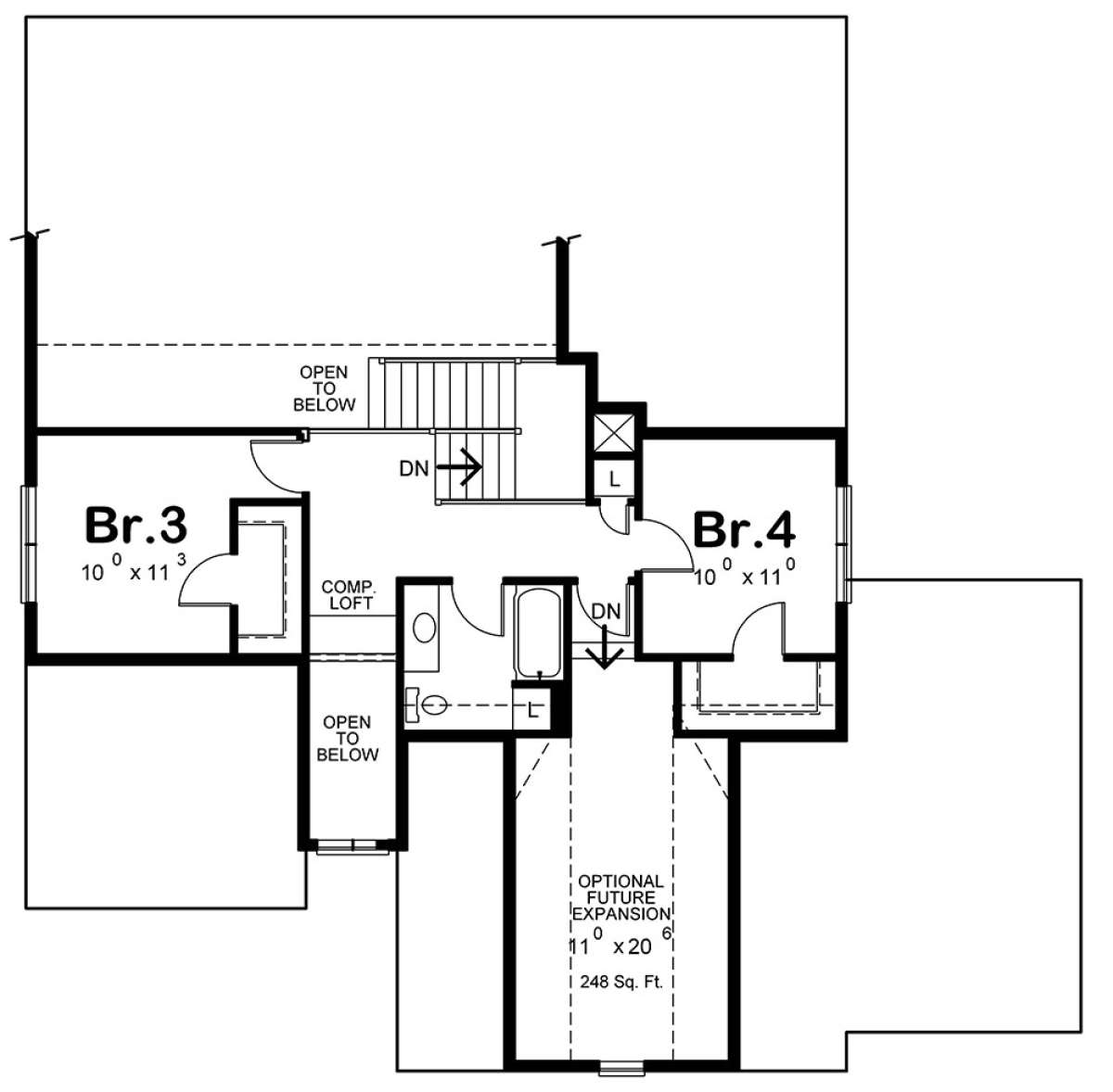 Upper 2nd floor for House Plan #402-01563