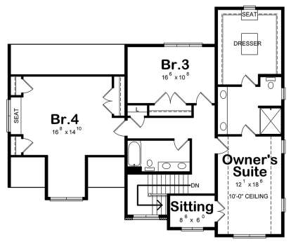 Upper 2nd floor for House Plan #402-01564