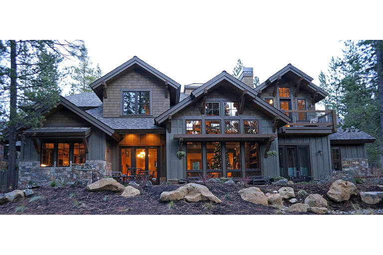 Mountain Rustic House Plan #5829-00006 Elevation Photo