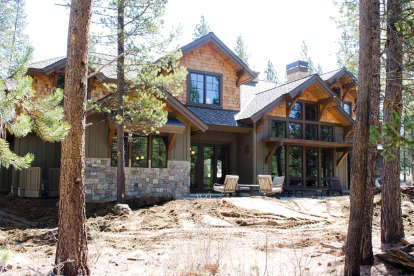 Mountain Rustic House Plan #5829-00006 Elevation Photo