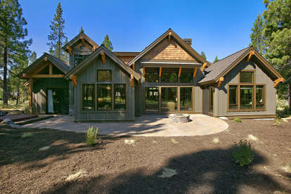 Mountain Rustic House Plan #5829-00007 Elevation Photo