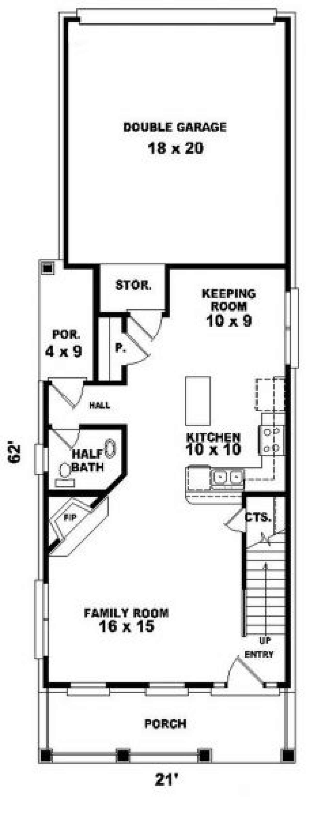 First Floor for House Plan #053-00006