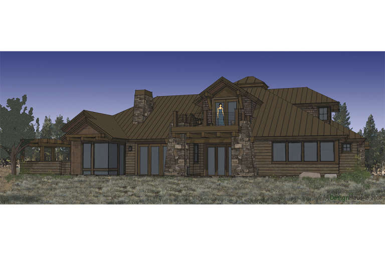 Mountain Rustic House Plan #5829-00012 Elevation Photo