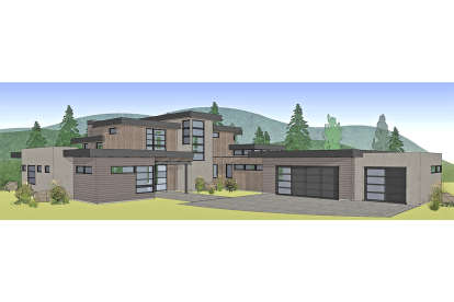 Contemporary House Plan #5829-00015 Elevation Photo