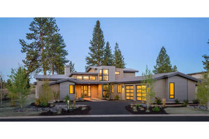 Mid Century Modern House Plan #5829-00018 Elevation Photo