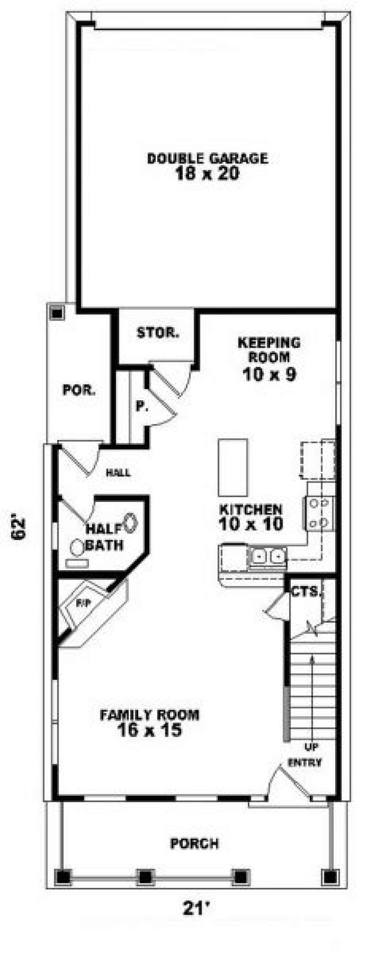 First Floor for House Plan #053-00007