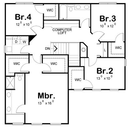 Upper 2nd floor for House Plan #402-01566