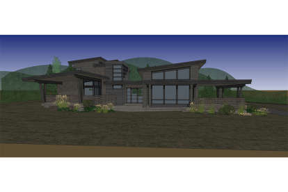 Mid Century Modern House Plan #5829-00021 Elevation Photo