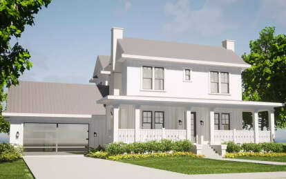 Farmhouse House Plan #028-00160 Elevation Photo