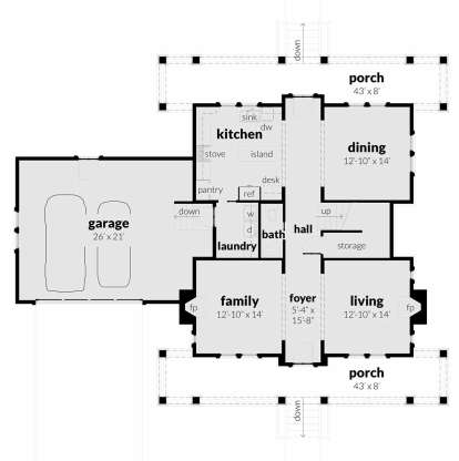 Main Floor for House Plan #028-00160