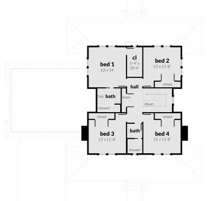 Second Floor for House Plan #028-00160