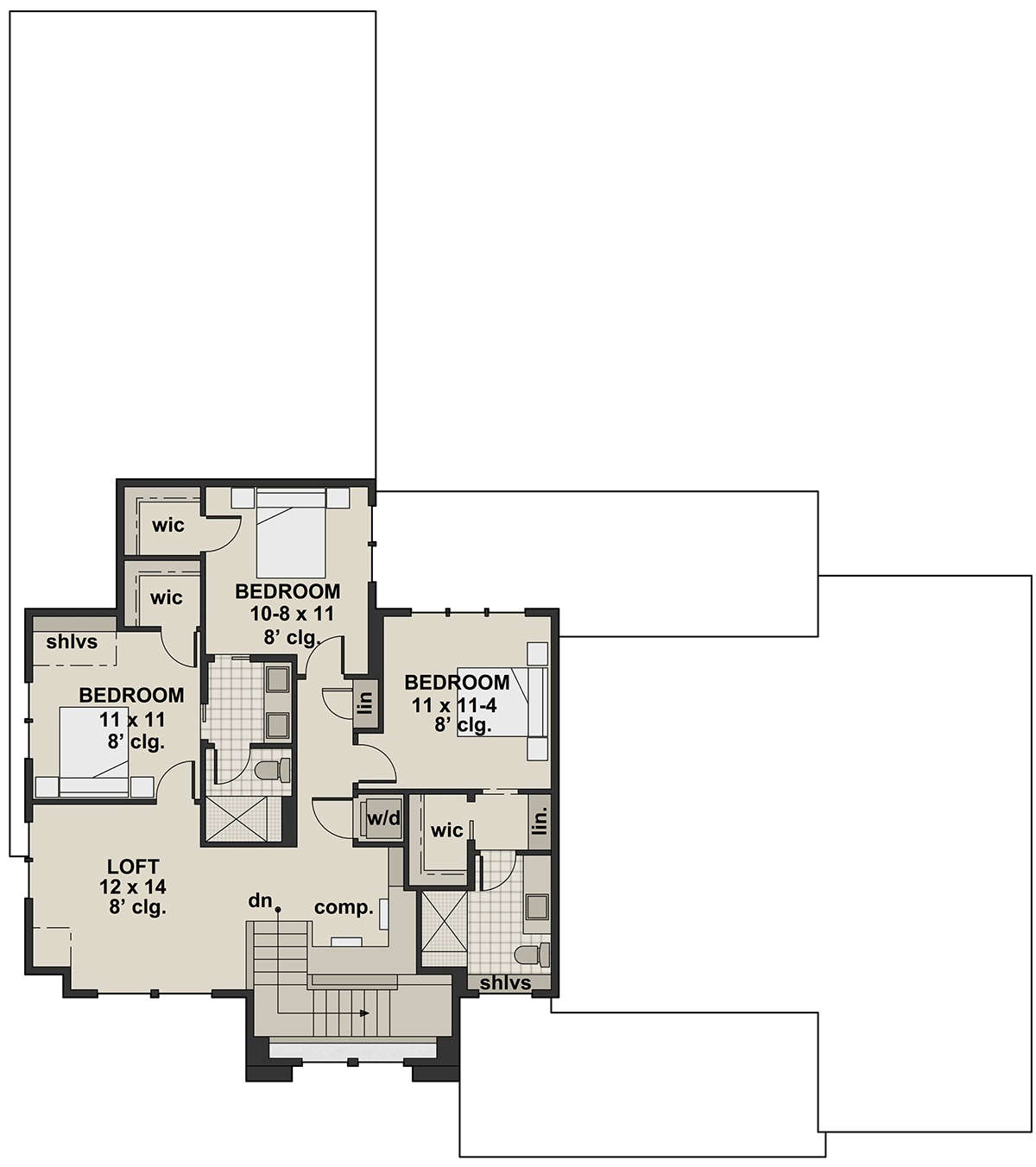 Second Floor for House Plan #098-00307