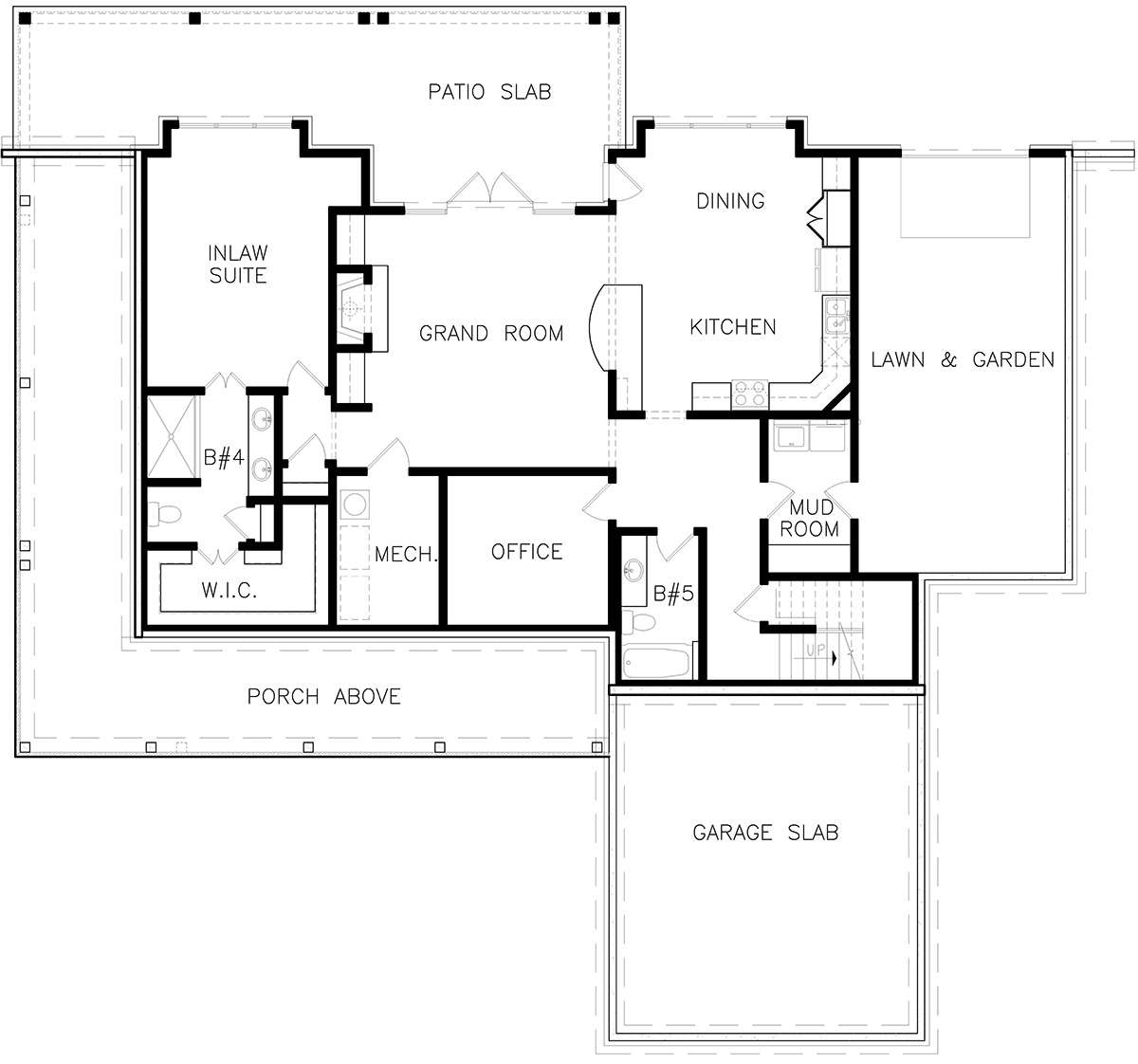 Unfinished Basement Layout for House Plan #699-00109
