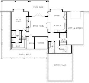 Unfinished Basement Layout for House Plan #699-00109