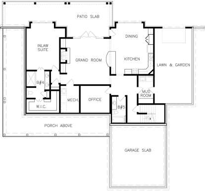 Unfinished Basement Layout for House Plan #699-00109