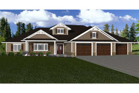 Ranch House Plan #5678-00012 Elevation Photo