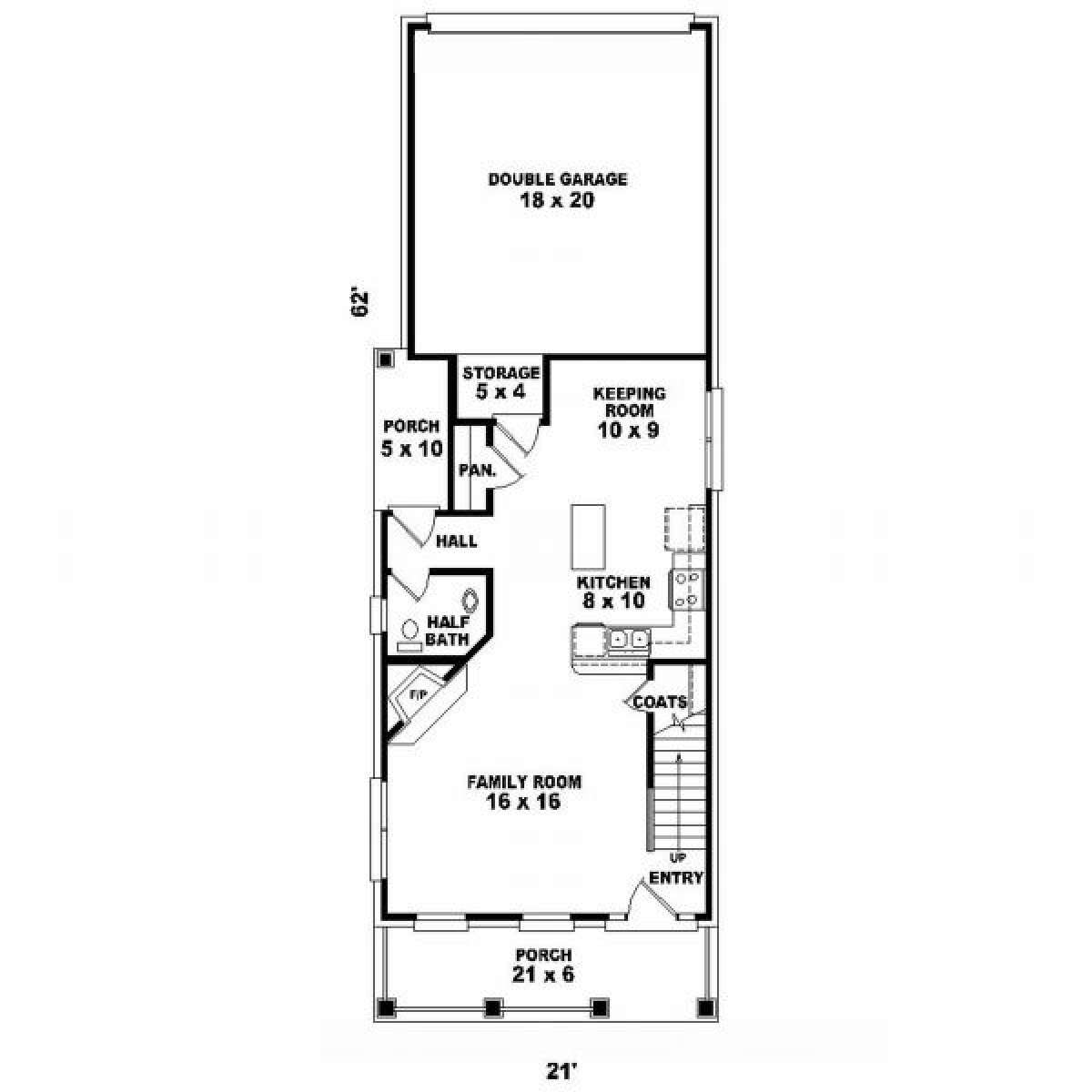 First Floor for House Plan #053-00008