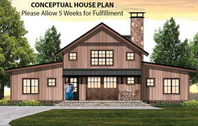Cabin House Plan #8504-00168 Elevation Photo
