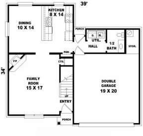 First Floor for House Plan #053-00009