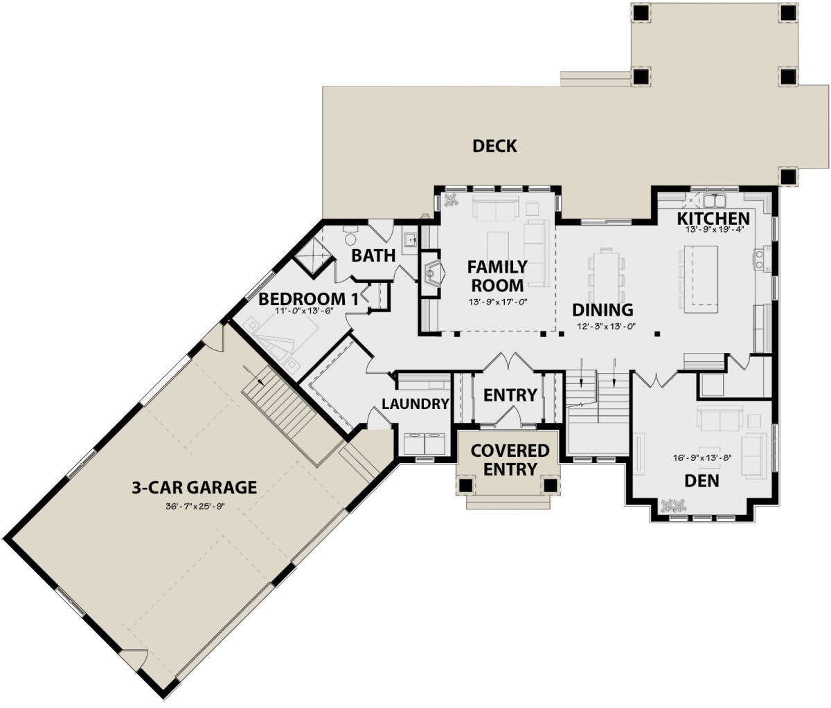 Main Floor for House Plan #034-01143