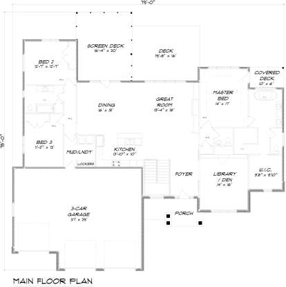 Floorplan 1 for House Plan #5678-00013