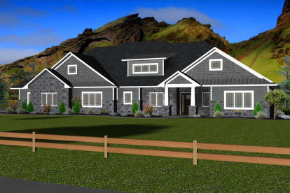 Ranch House Plan #5678-00014 Elevation Photo