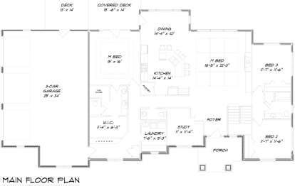 Main Level 1st floor for House Plan #5678-00014