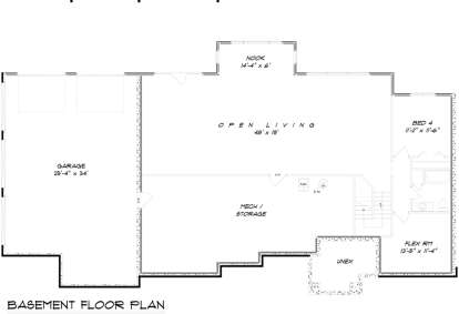 Basement Floor Plan for House Plan #5678-00014