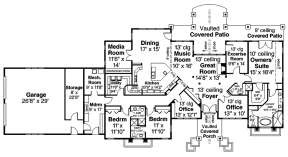 Main Level 1st floor for House Plan #035-00821