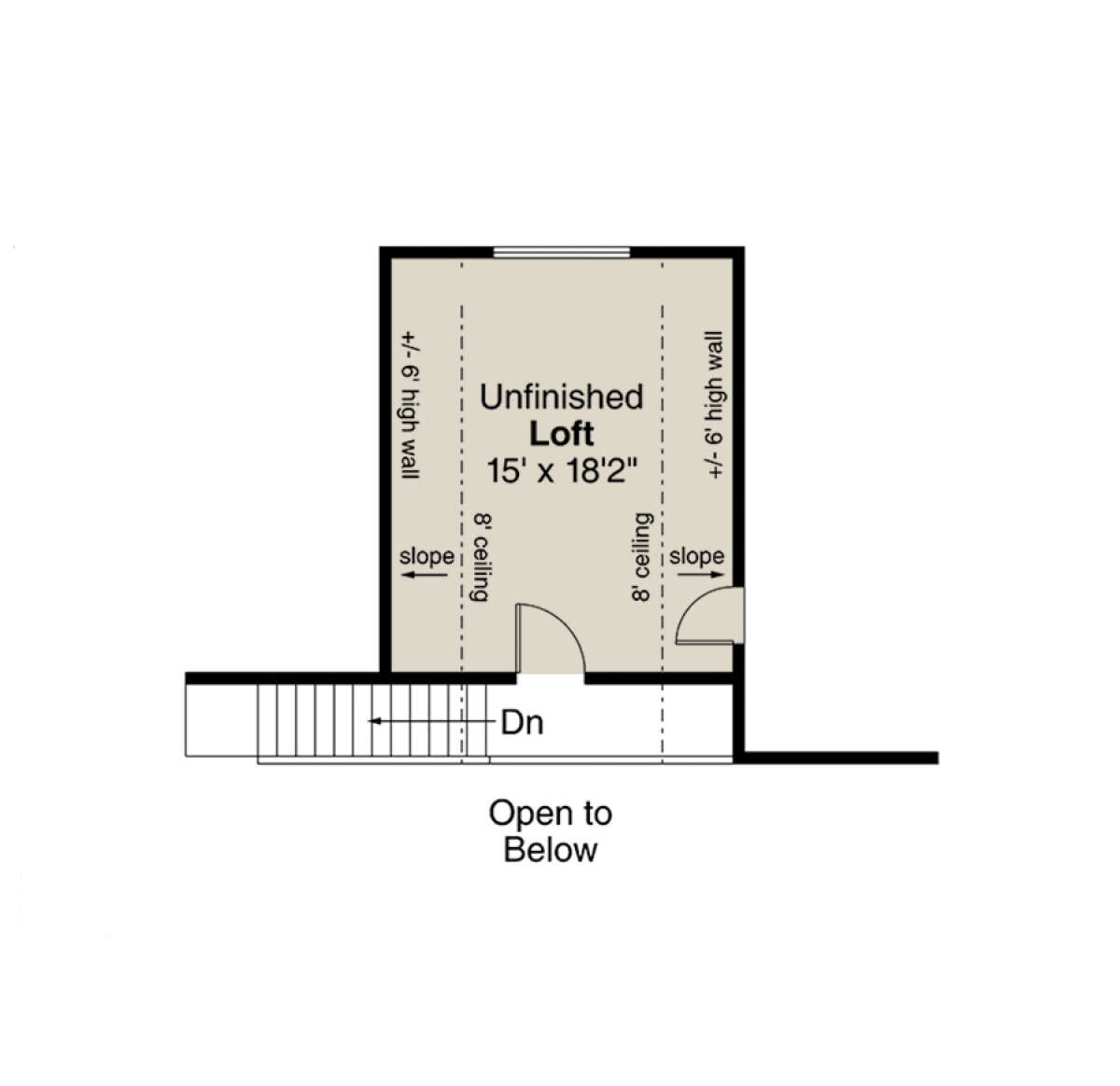 Unfinished Loft for House Plan #035-00823