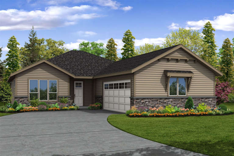 Ranch House Plan #035-00824 Elevation Photo
