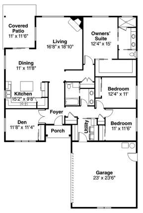 Main Level 1st floor for House Plan #035-00824