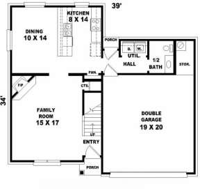 First Floor for House Plan #053-00011