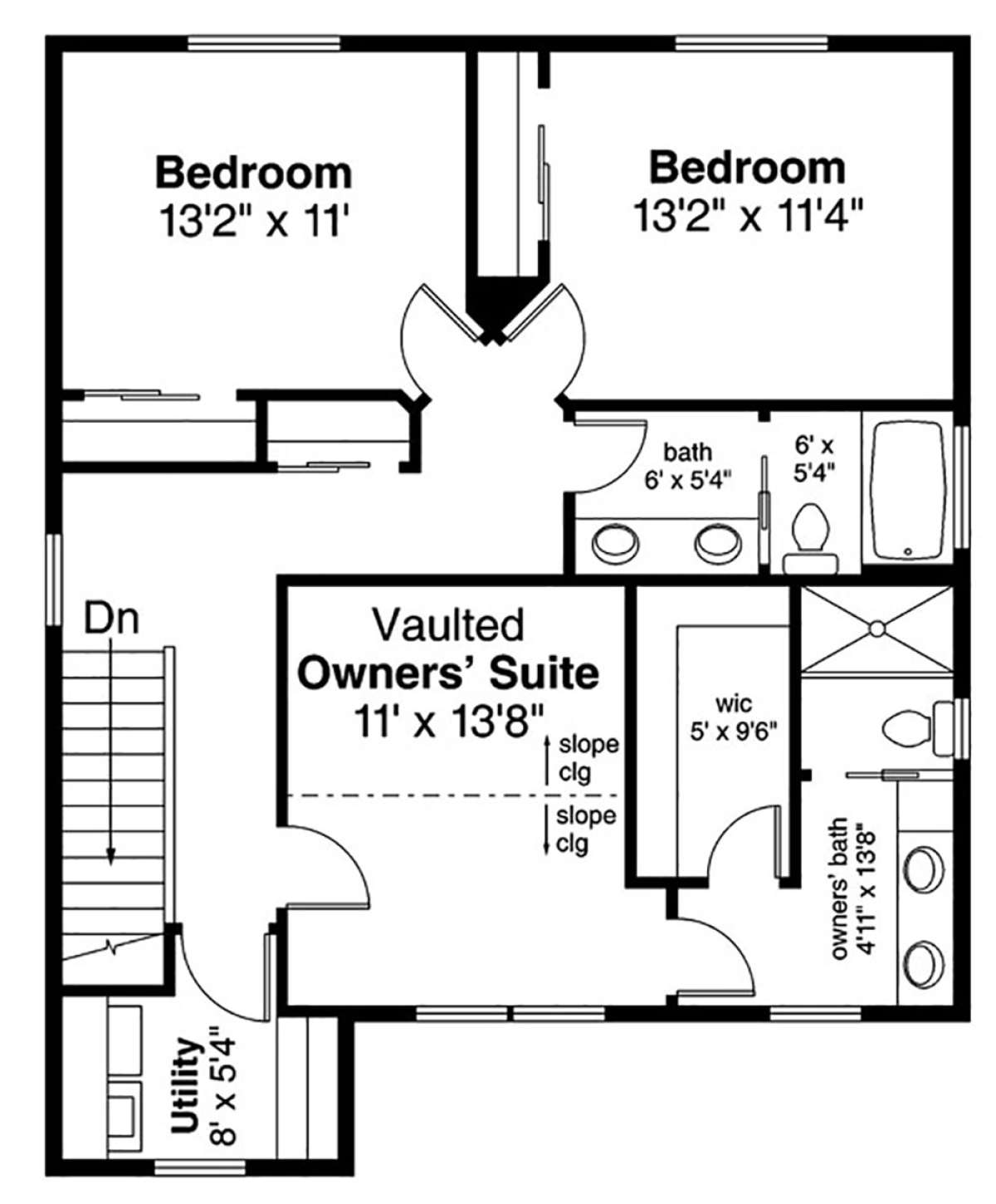 Upper 2nd floor for House Plan #035-00826
