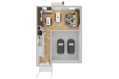 Overhead Main Floor for House Plan #035-00826