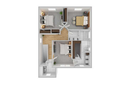 Overhead Second Floor for House Plan #035-00826