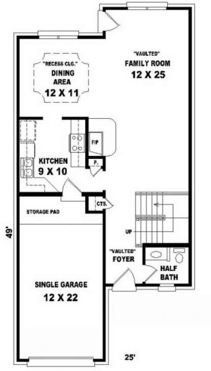First Floor for House Plan #053-00012