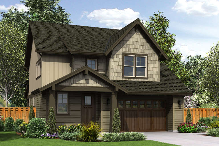 Narrow Lot House Plan #2559-00766 Elevation Photo
