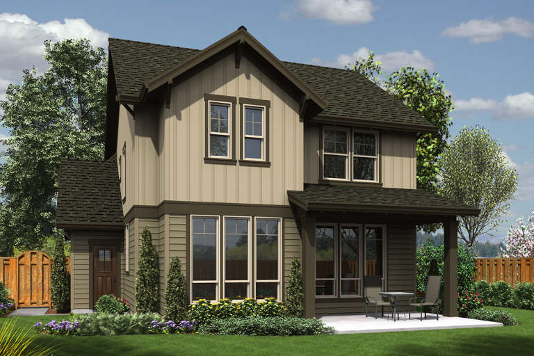 Narrow Lot House Plan #2559-00766 Elevation Photo