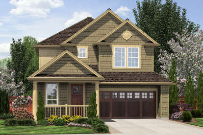 Narrow Lot House Plan #2559-00767 Elevation Photo