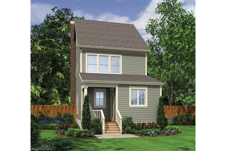 Narrow Lot House Plan #2559-00768 Elevation Photo