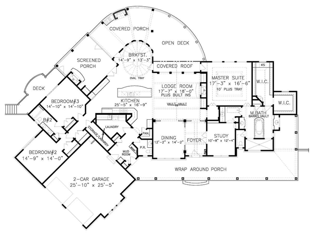 Main Level 1st floor for House Plan #699-00114