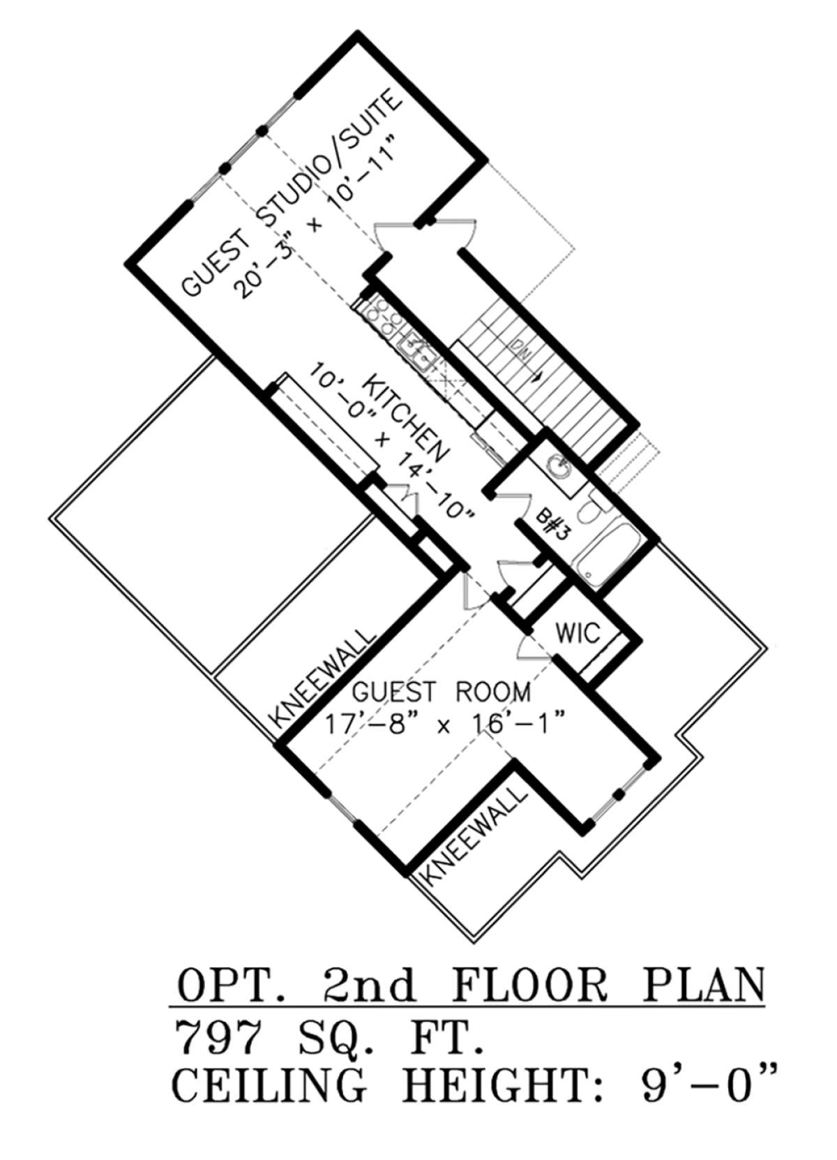 Upper 2nd floor OPTION for House Plan #699-00114