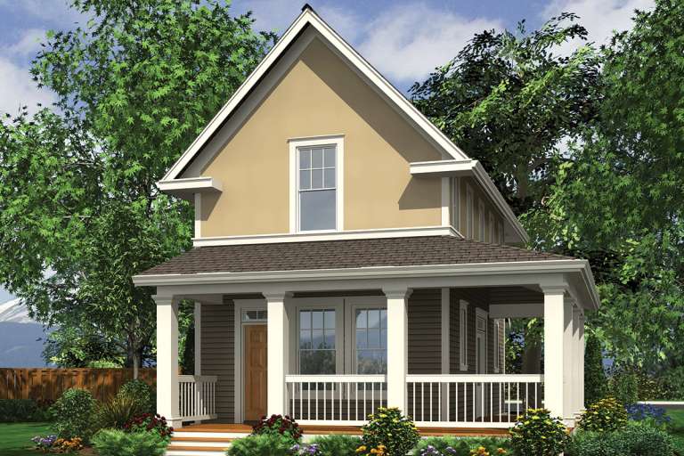 Narrow Lot House Plan #2559-00773 Elevation Photo